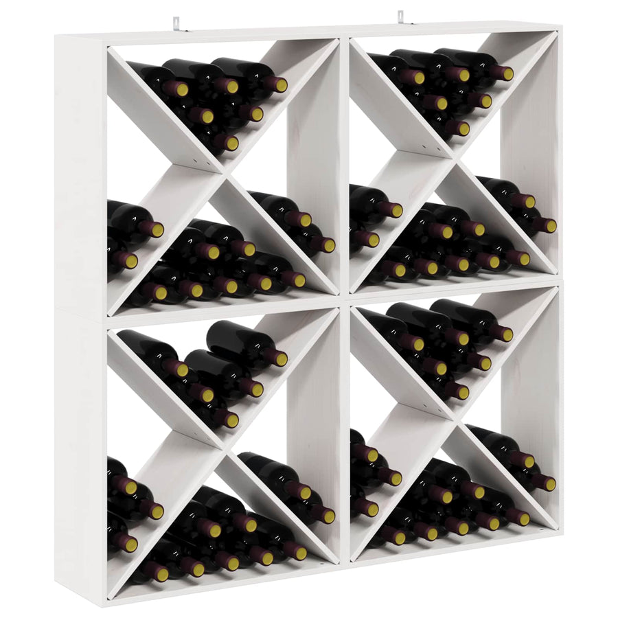 Wijnrek 4 pcs Wit 62 x 25 x 62 cm Massief grenenhout