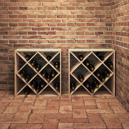 Wijnrek 2 pcs Naturel 62 x 25 x 62 cm Massief grenenhout