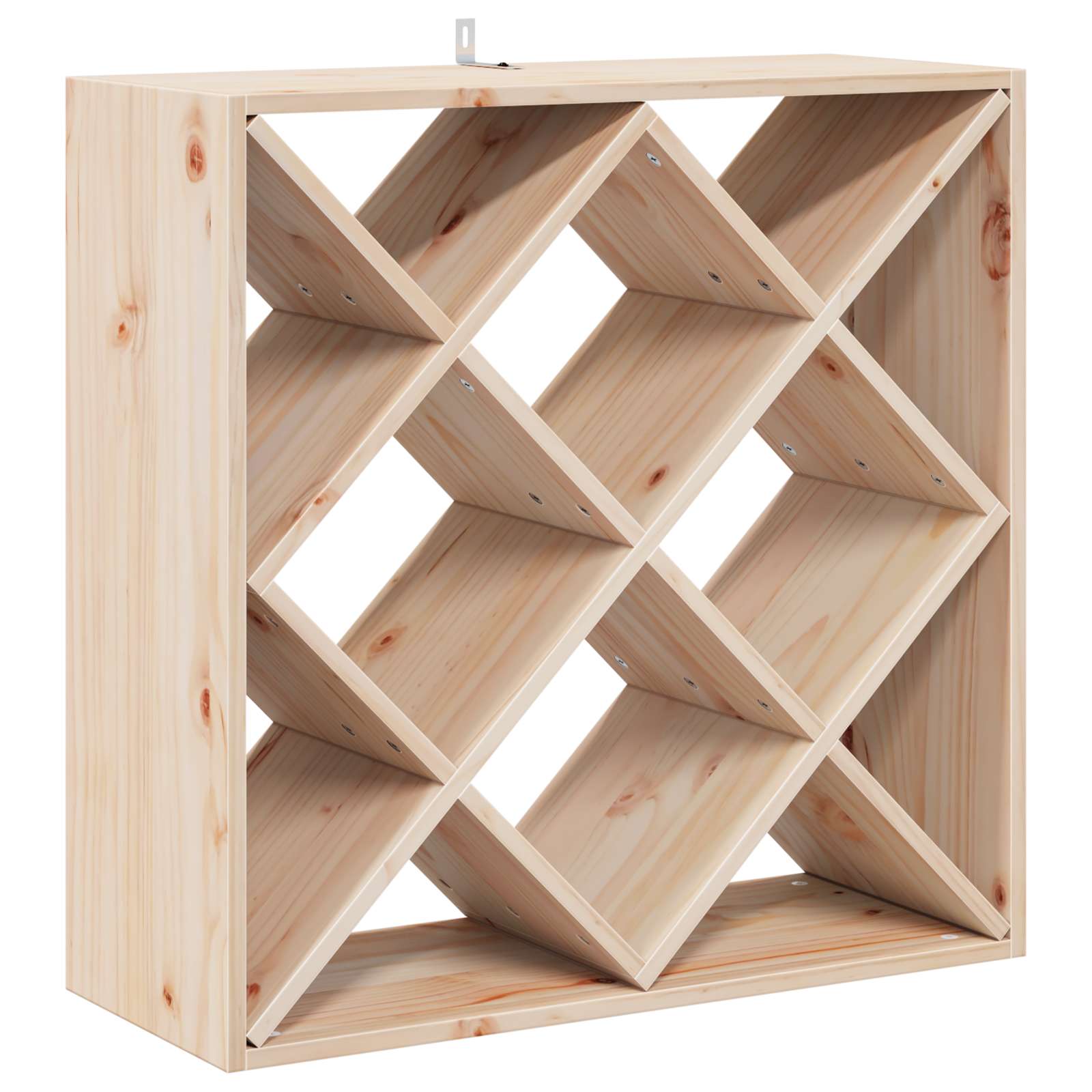 Wijnrek 2 pcs Naturel 62 x 25 x 62 cm Massief grenenhout