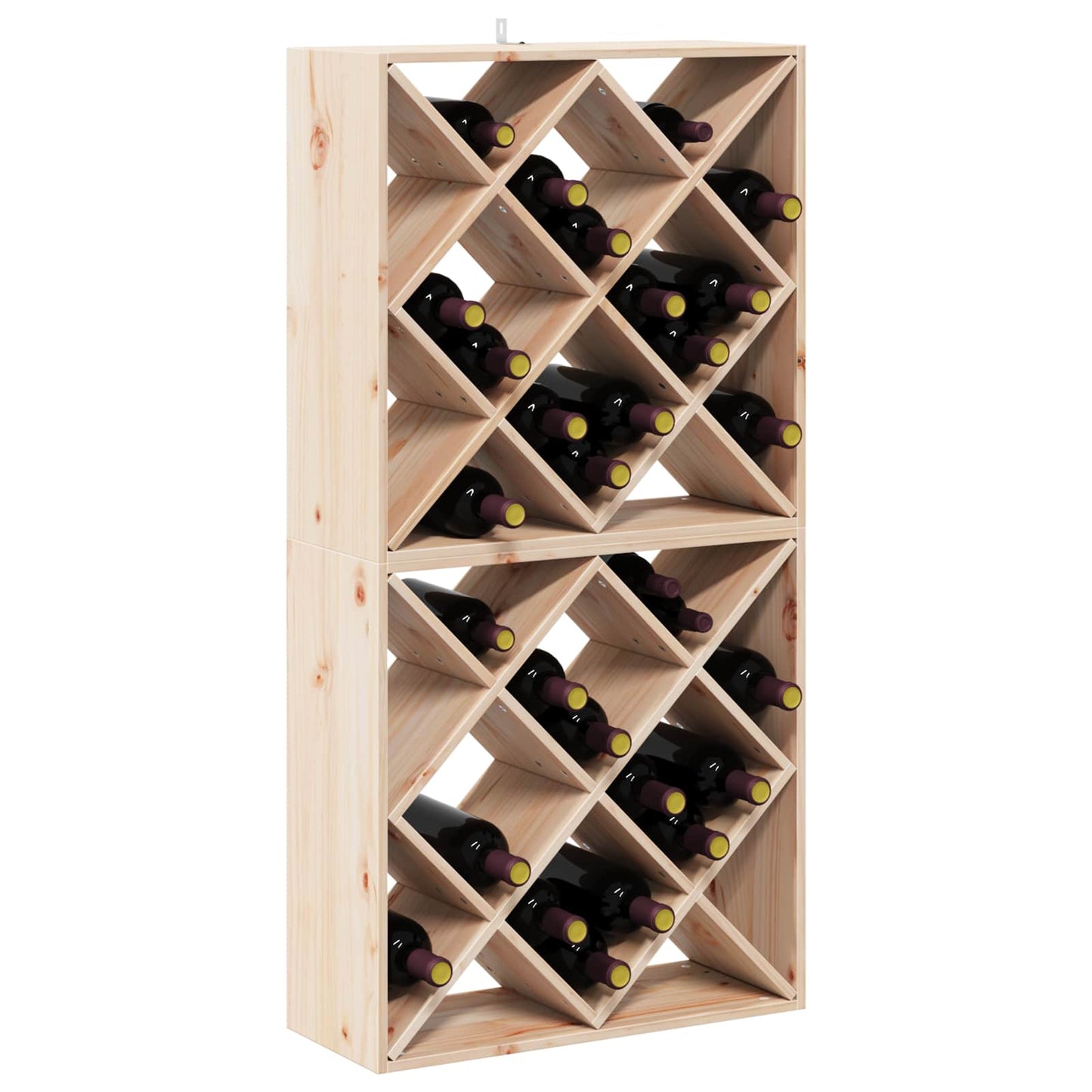 Wijnrek 2 pcs Naturel 62 x 25 x 62 cm Massief grenenhout
