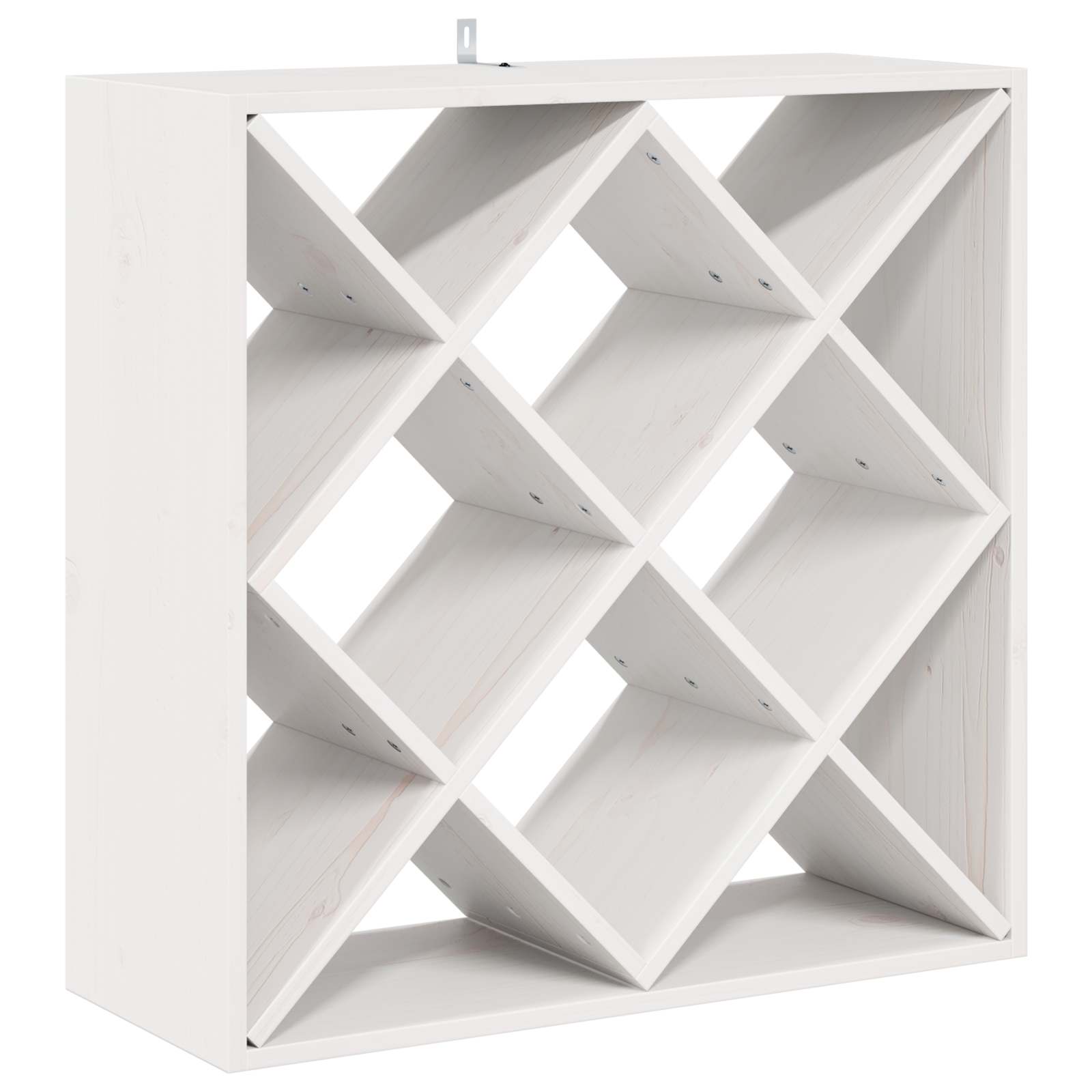 Wijnrek 2 pcs Wit 62 x 25 x 62 cm Massief grenenhout