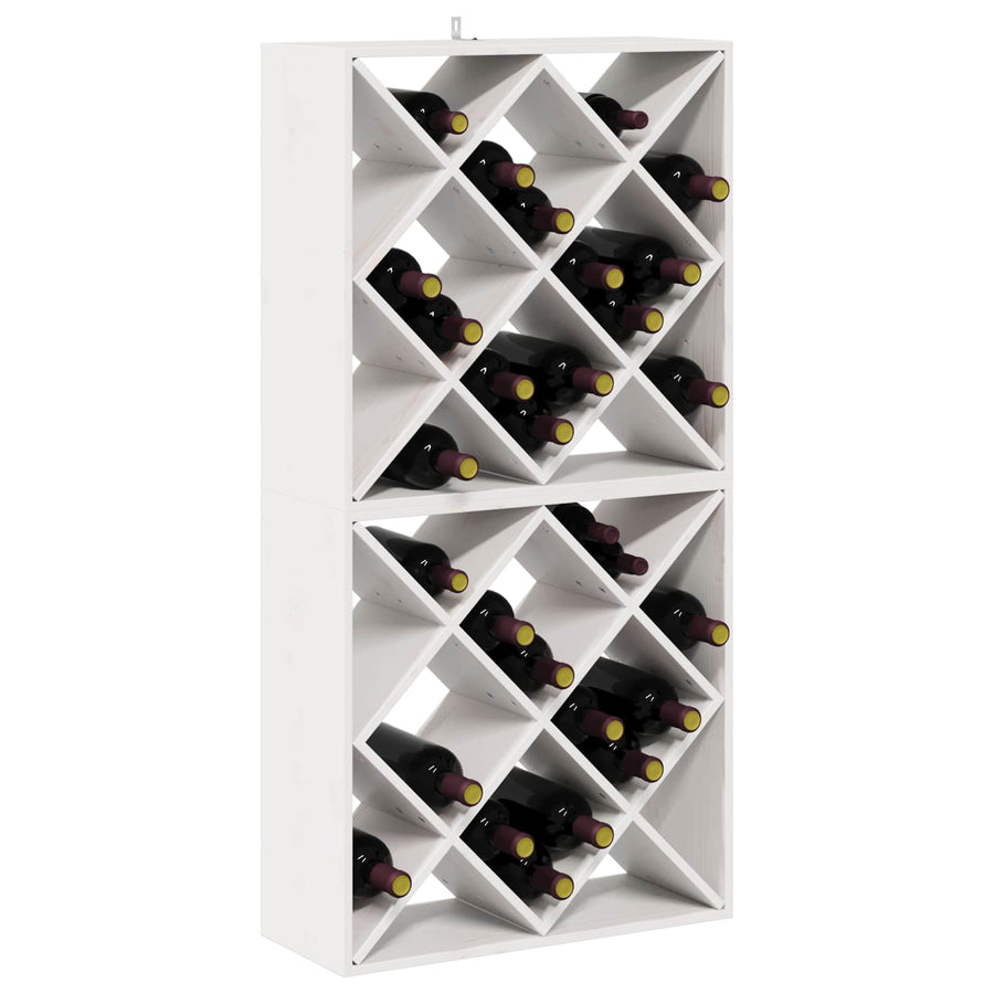 Wijnrek 2 pcs Wit 62 x 25 x 62 cm Massief grenenhout