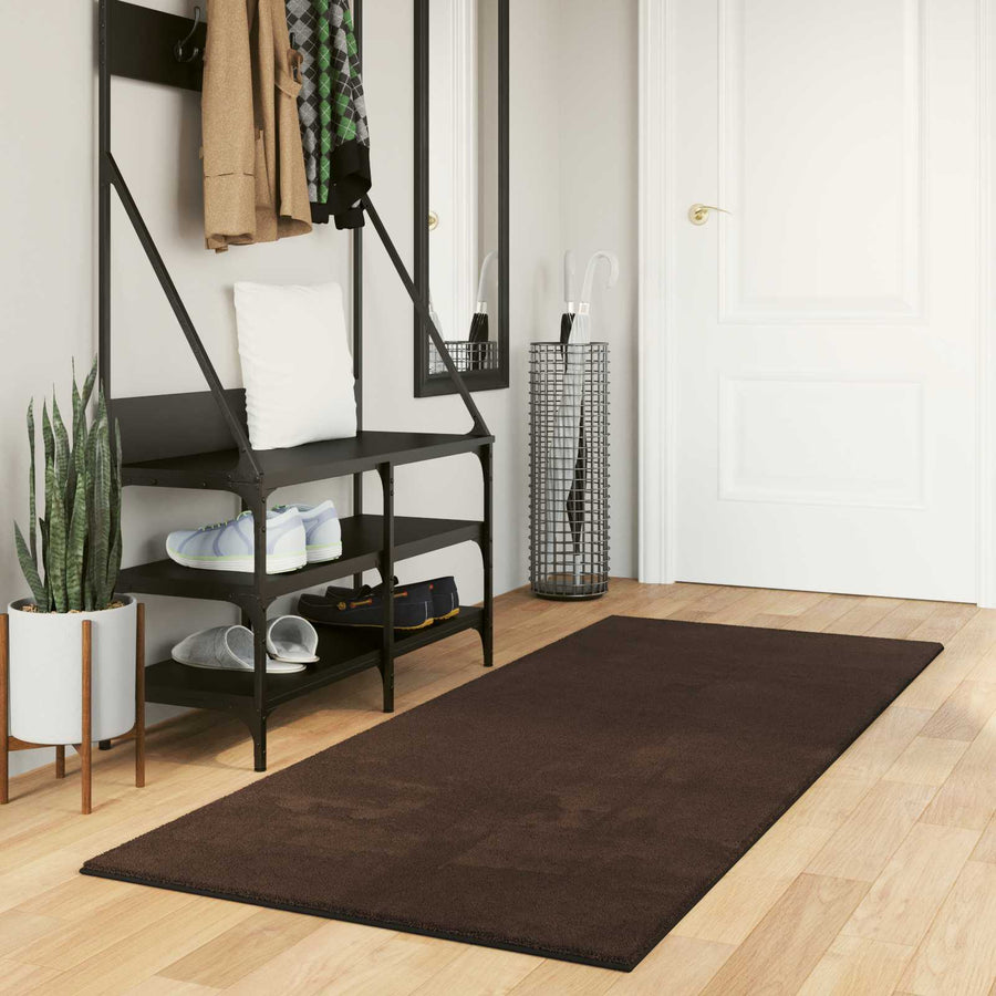 Vloerkleden Rechthoekig HUARTE Bruin 200 x 80 cm Polyester