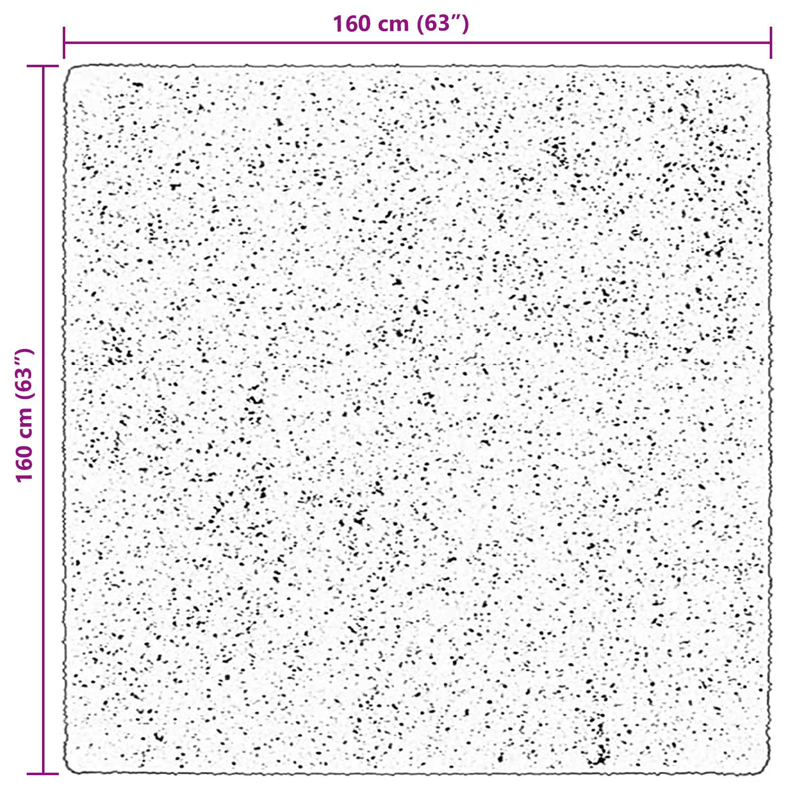 Vloerkleden Vierkant HUARTE Bruin 160 x 160 cm Polyester