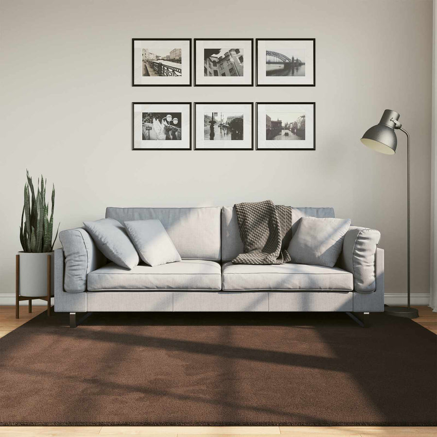 Vloerkleden Vierkant HUARTE Bruin 200 x 200 cm