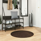Vloerkleed rond 80 cm bruin polyester