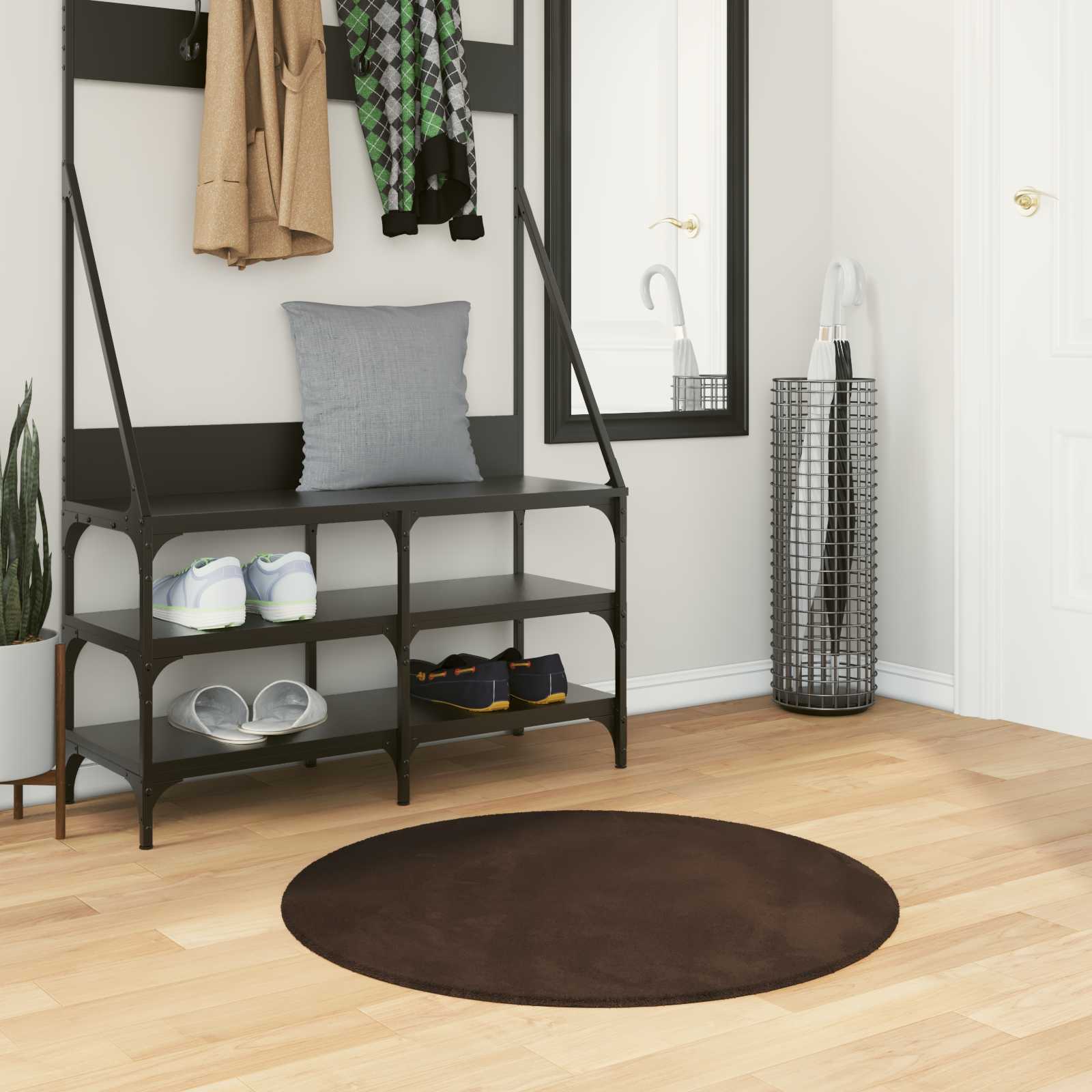 Vloerkleden Rond HUARTE Bruin Ø 80 CM