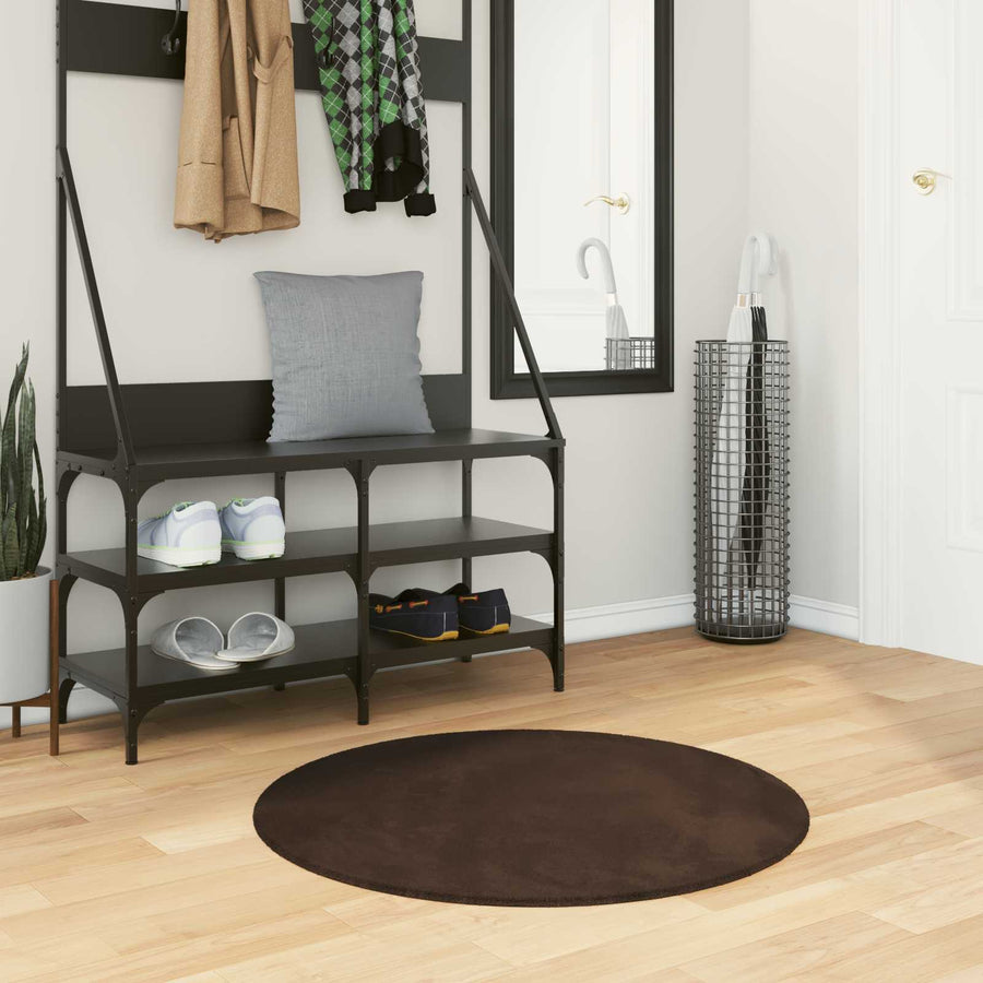 Vloerkleden Rond HUARTE Bruin Ø 80 CM