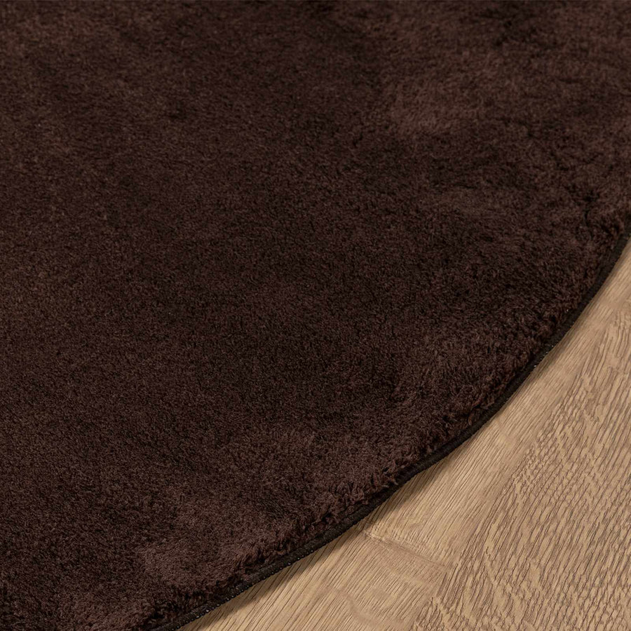 Vloerkleden Rond HUARTE Bruin Ø 100 CM Polyester