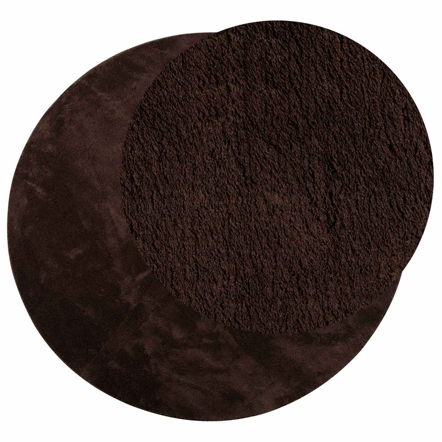 Vloerkleden Rond HUARTE Bruin Ø 100 CM Polyester