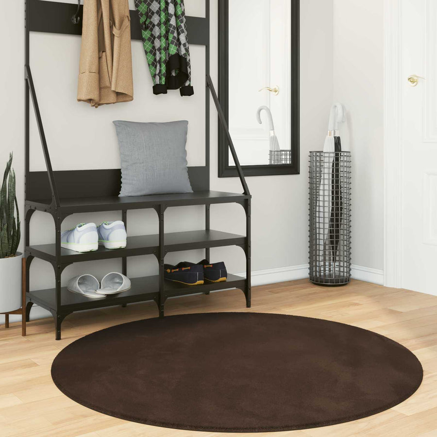 Vloerkleden Rond HUARTE Bruin Ø 120 CM
