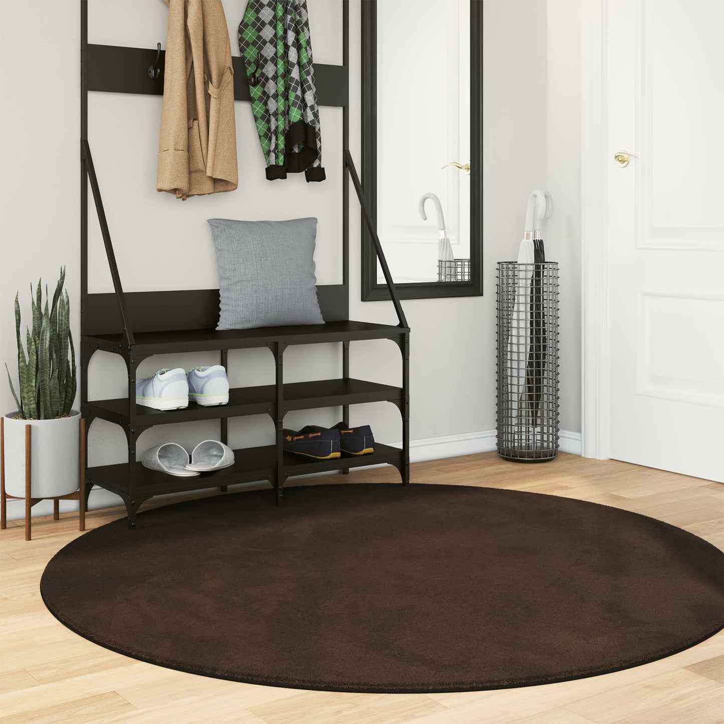 Vloerkleden Rond HUARTE Bruin Ø 160 CM