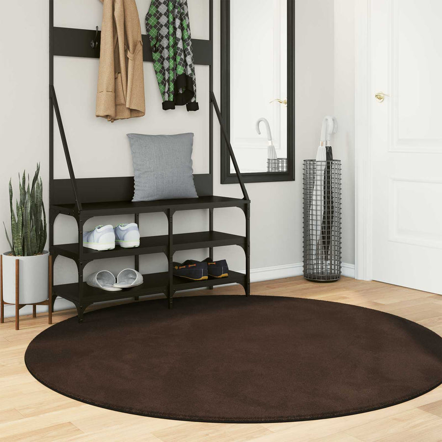 Vloerkleden Rond HUARTE Bruin Ø 160 CM