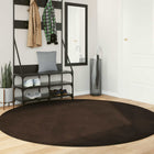 Rond tapijt bruin Ø 200 cm polyester