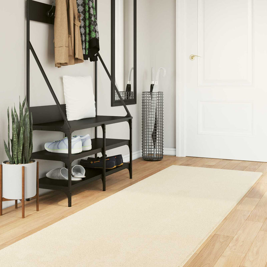 Vloerkleden Rechthoekig HUARTE Crème 750 x 80 cm Polyester