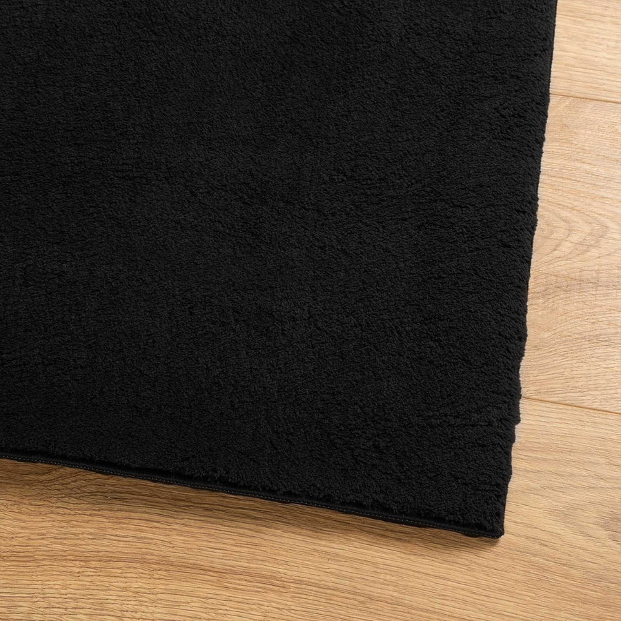 Medium pile zachte en wasbare tapijt HUARTE Zwart 300 x 80 cm
