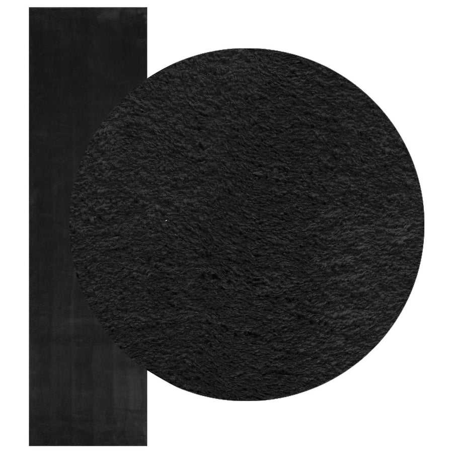 Medium pile zachte en wasbare tapijt HUARTE Zwart 500 x 80 cm