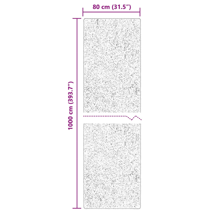 Medium pile zachte en wasbare tapijt HUARTE Zwart 1000 x 80 cm