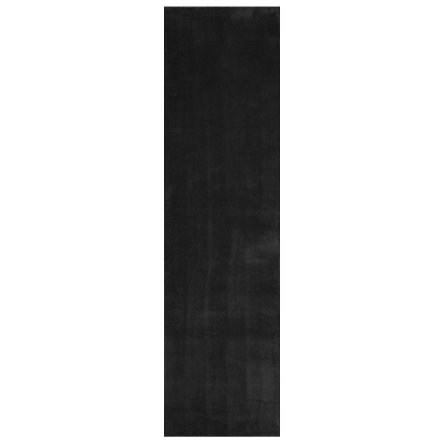 Medium pile zachte en wasbare tapijt HUARTE Zwart 1000 x 80 cm