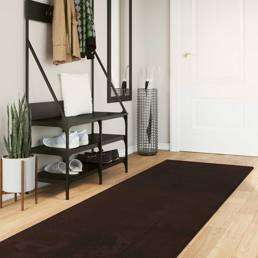 Medium pile zachte en wasbare tapijt HUARTE Bruin 750 x 80 cm