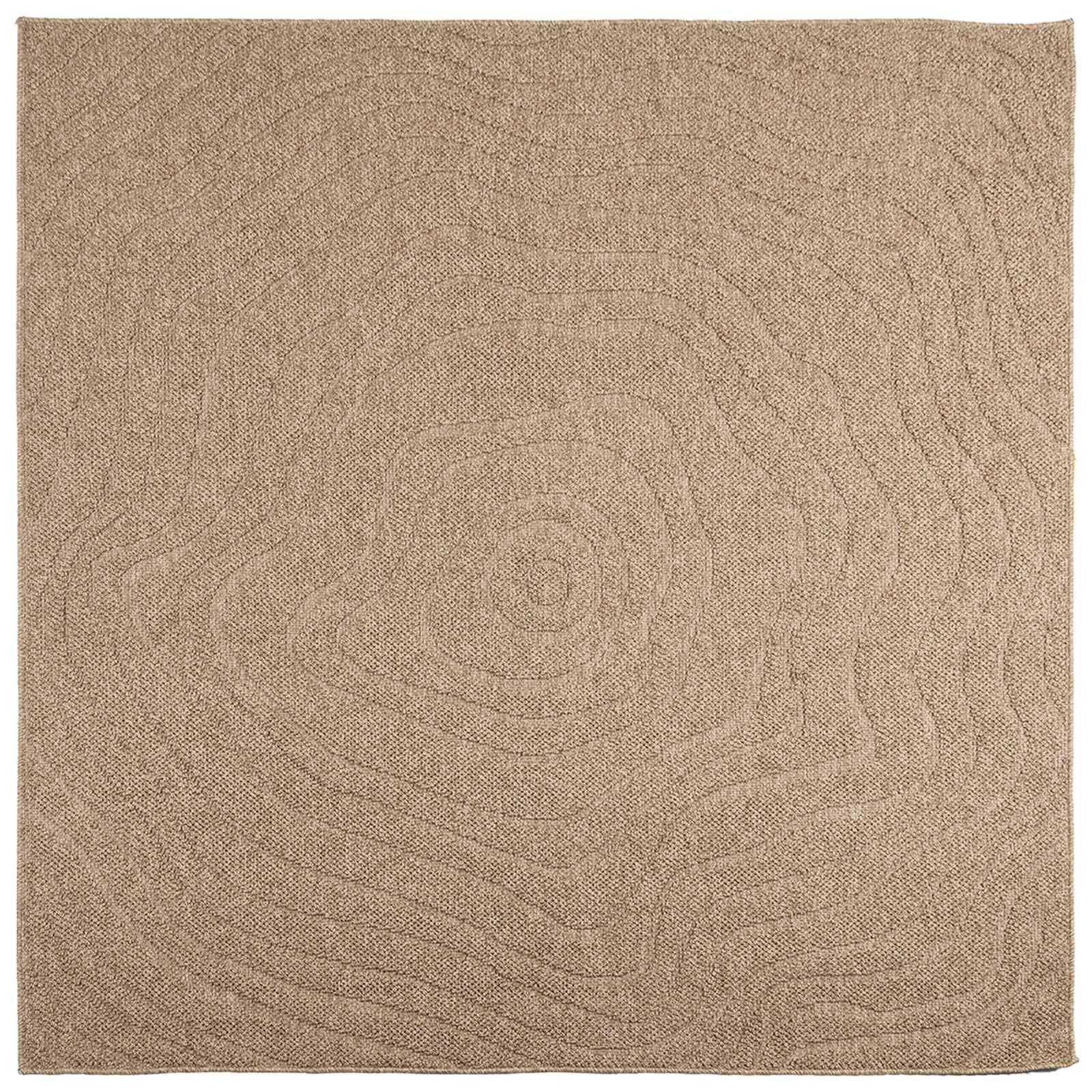 Vloerkleden Moiré Vierkant Naturel 120 x 120 cm