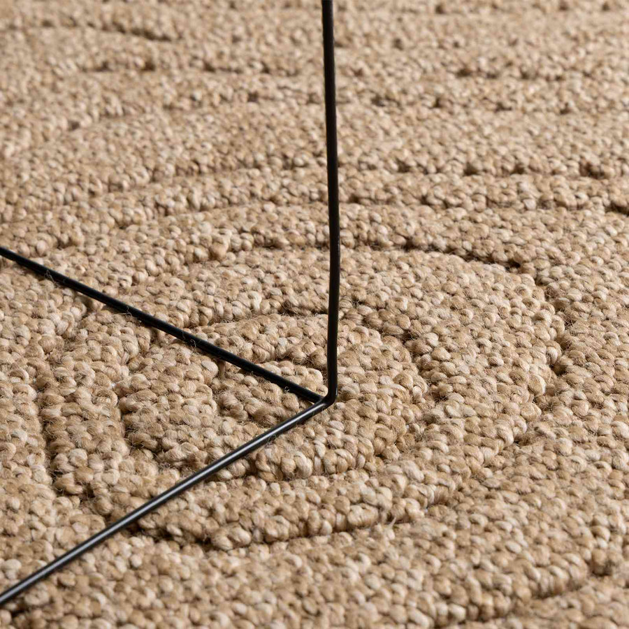 Vloerkleden Moiré Vierkant Naturel 200 x 200 cm