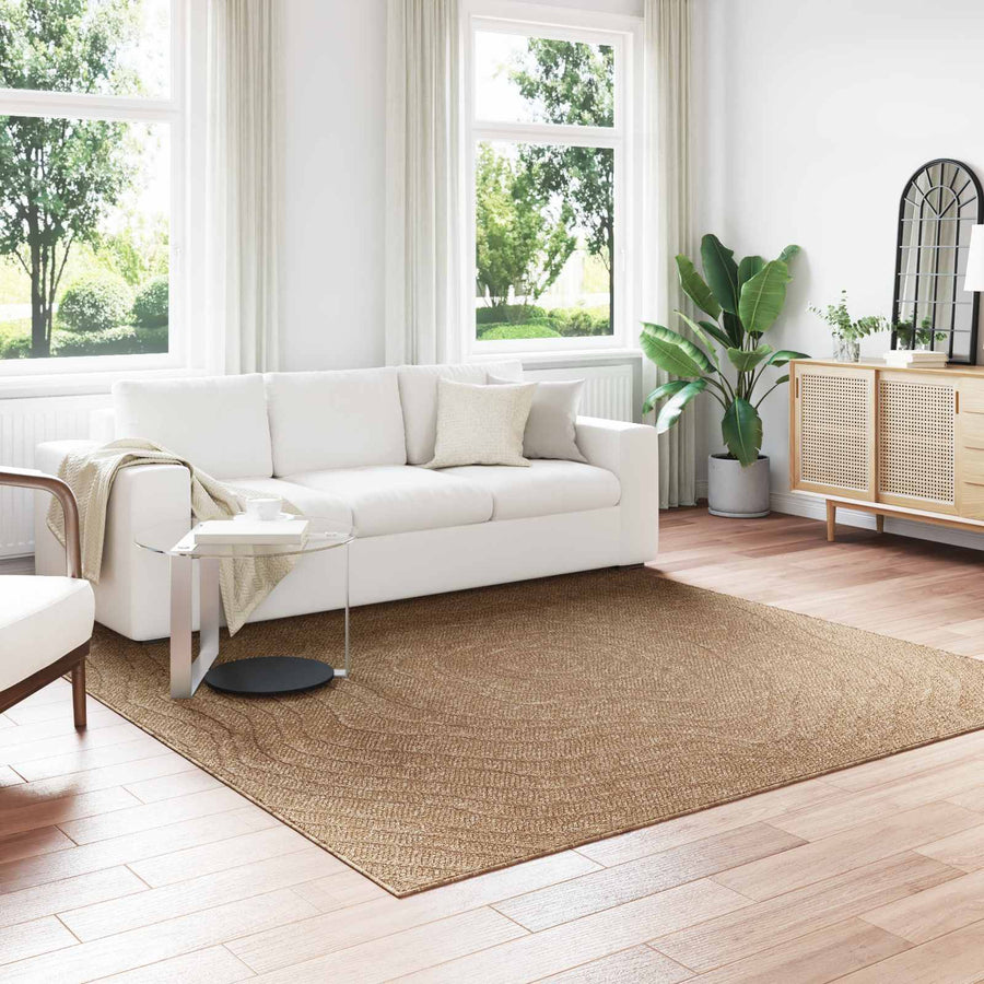 Vloerkleden Moiré Vierkant Naturel 240 x 240 cm
