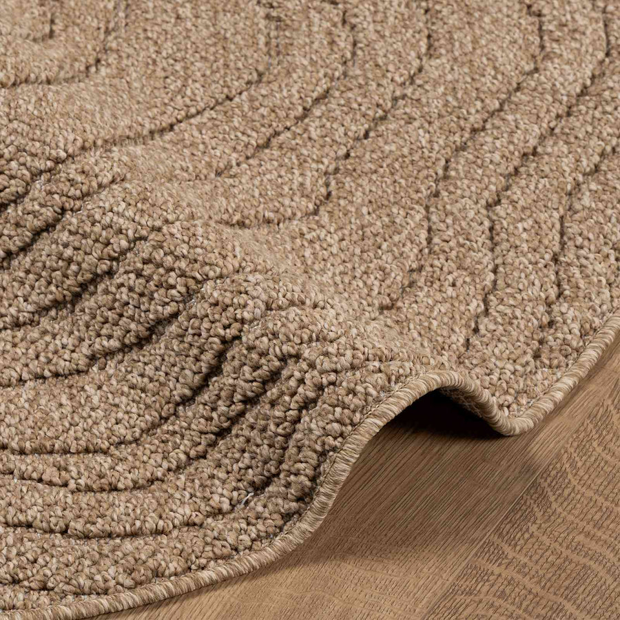 Vloerkleden Rond Moiré Naturel Ø 120 CM