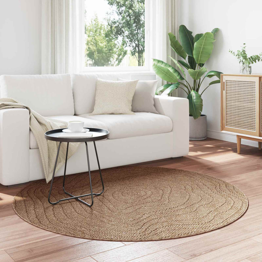 Vloerkleden Rond Moiré Naturel Ø 120 CM
