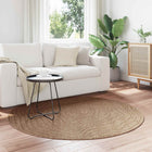 Rugs Round Moiré AGIRA Natural Ø 200 CM Polyester