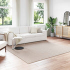 Vloerkleed vierkant 240x240 cm crème polyester