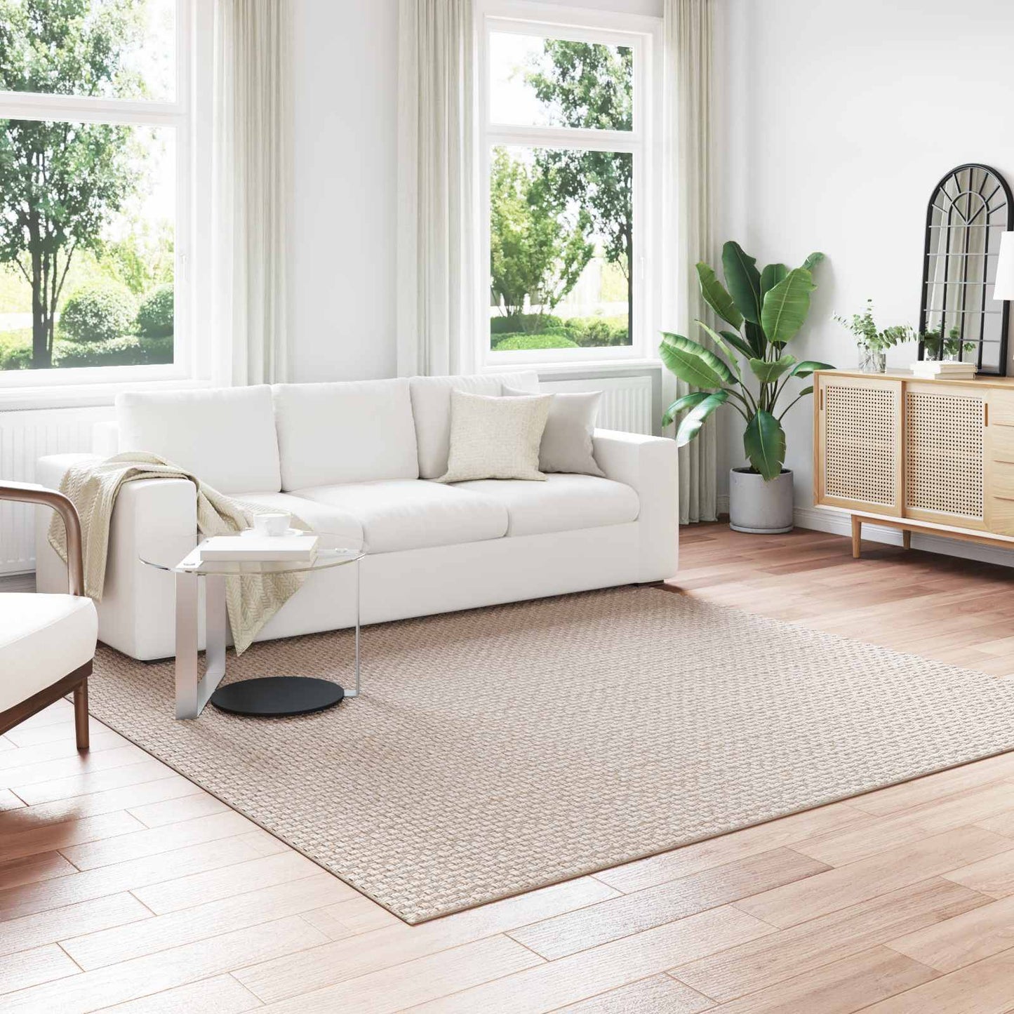 Vloerkleden Vierkant Crème 240 x 240 cm