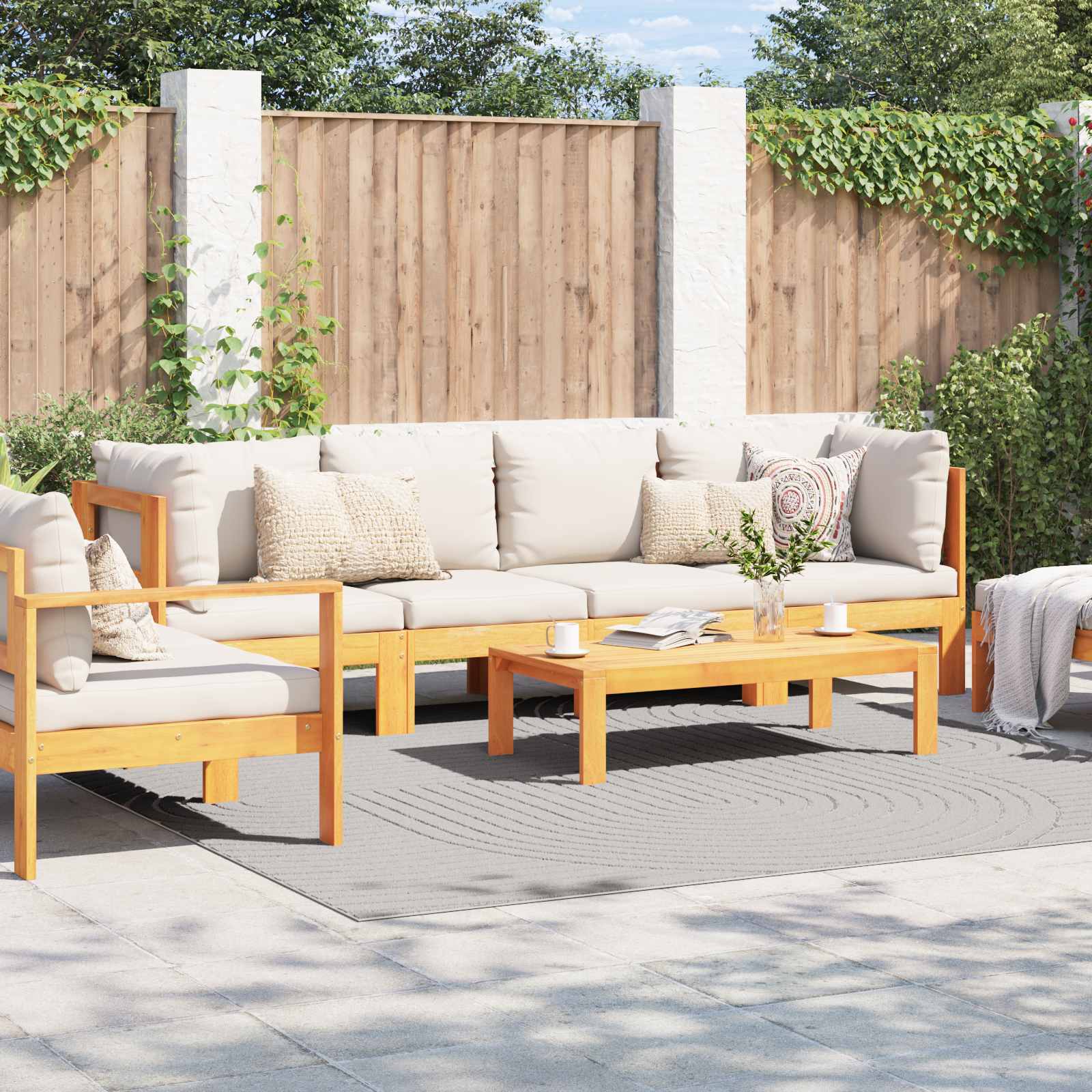 Vloerkleden Vierkant Crème 240 x 240 cm