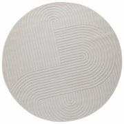 Vloerkleed rond crème Ø 200 cm polyester machinewasbaar