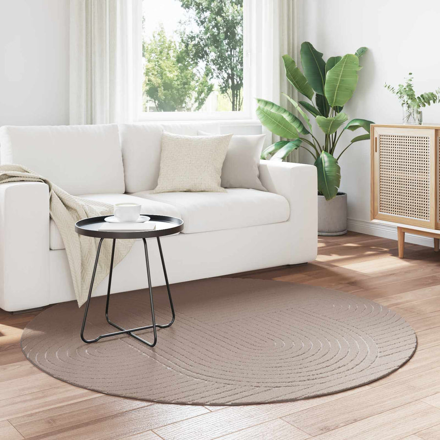 Vloerkleden Rond Beige Ø 120 CM