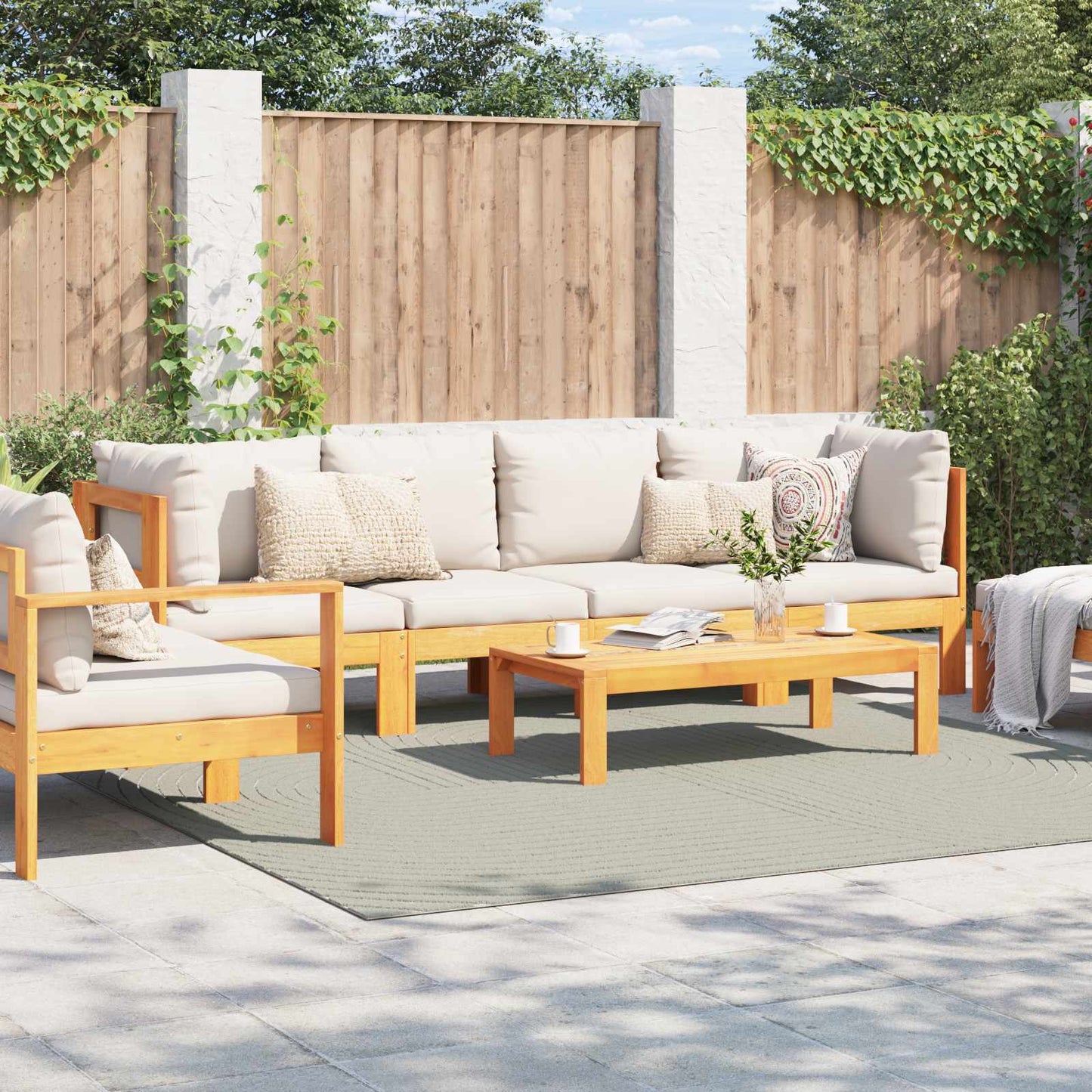 Vloerkleden Vierkant HUARTE Groen 240 x 240 cm Polyester