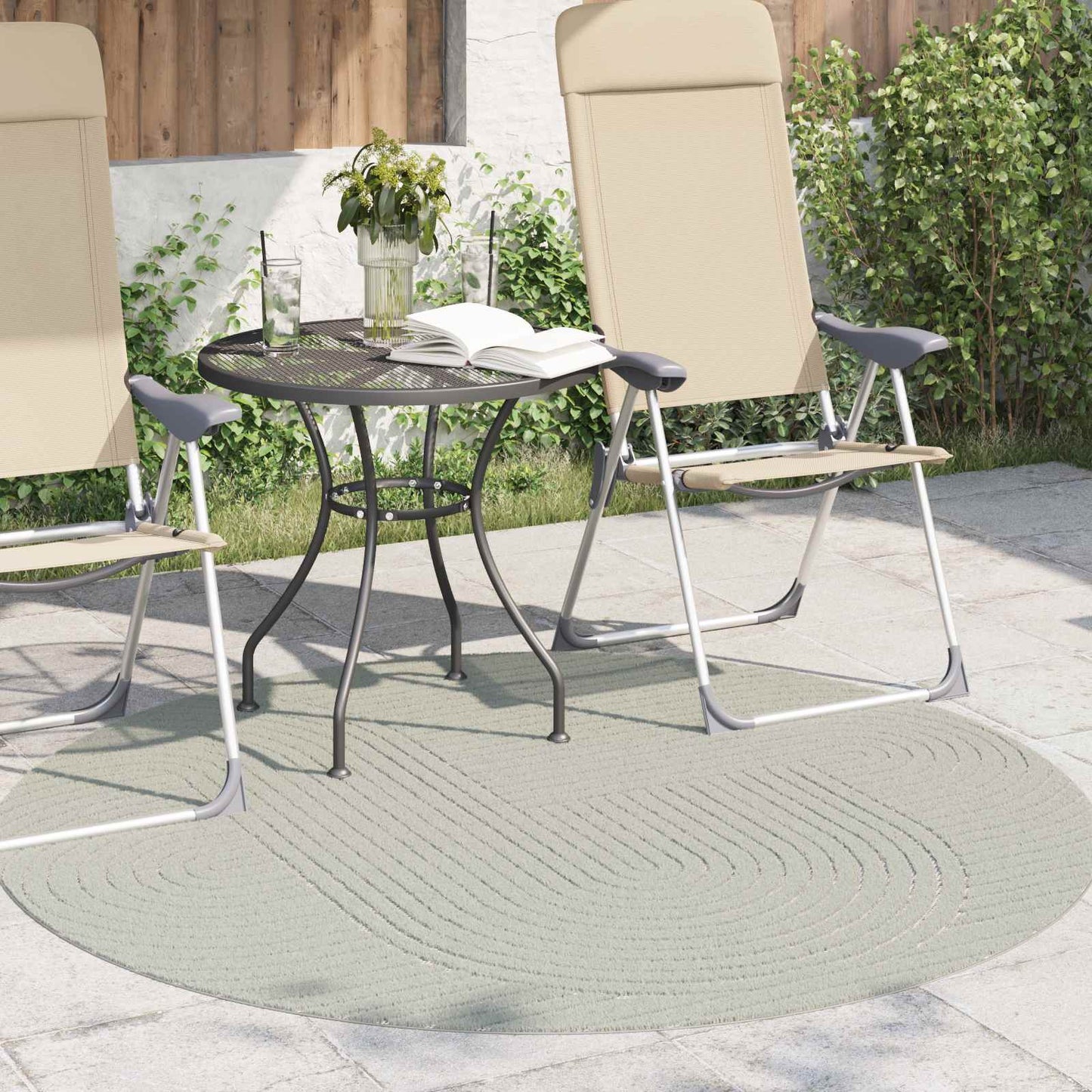 Vloerkleden Rond HUARTE Groen Ø 120 CM Polyester