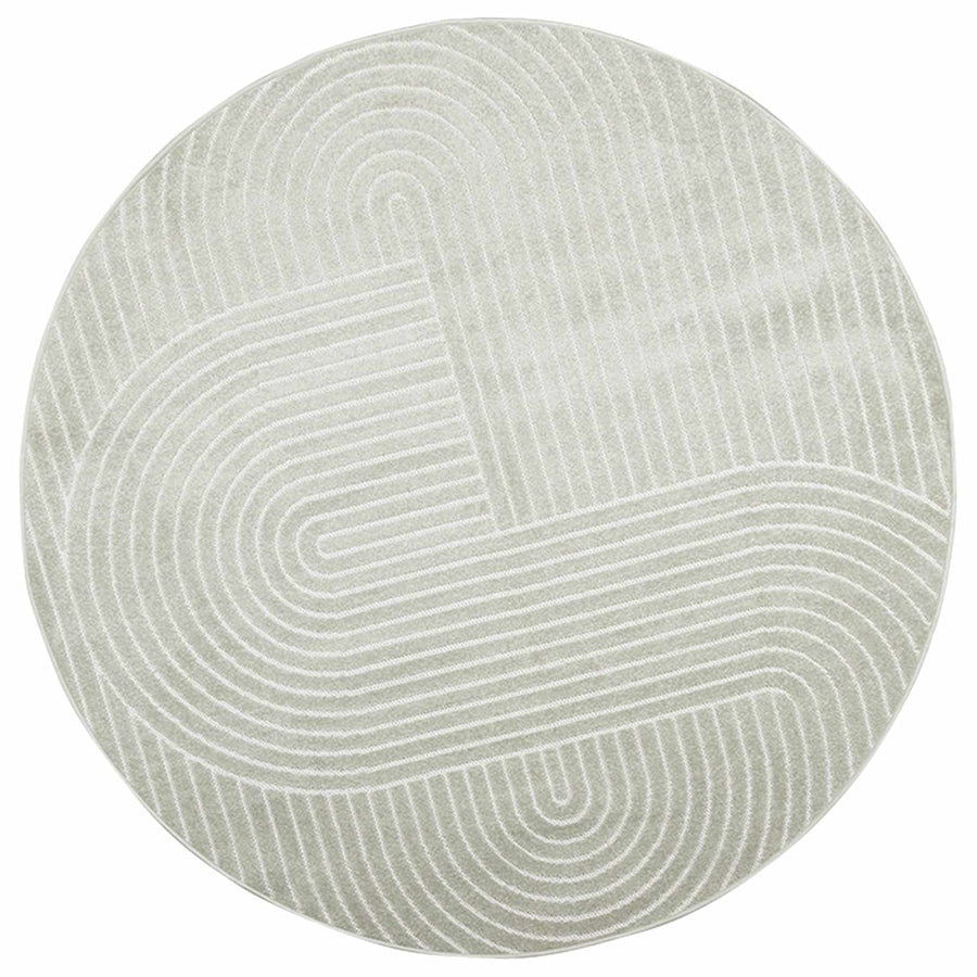 Vloerkleden Rond HUARTE Groen Ø 200 CM Polyester