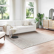 Vloerkleed 240x240 cm crème polyester