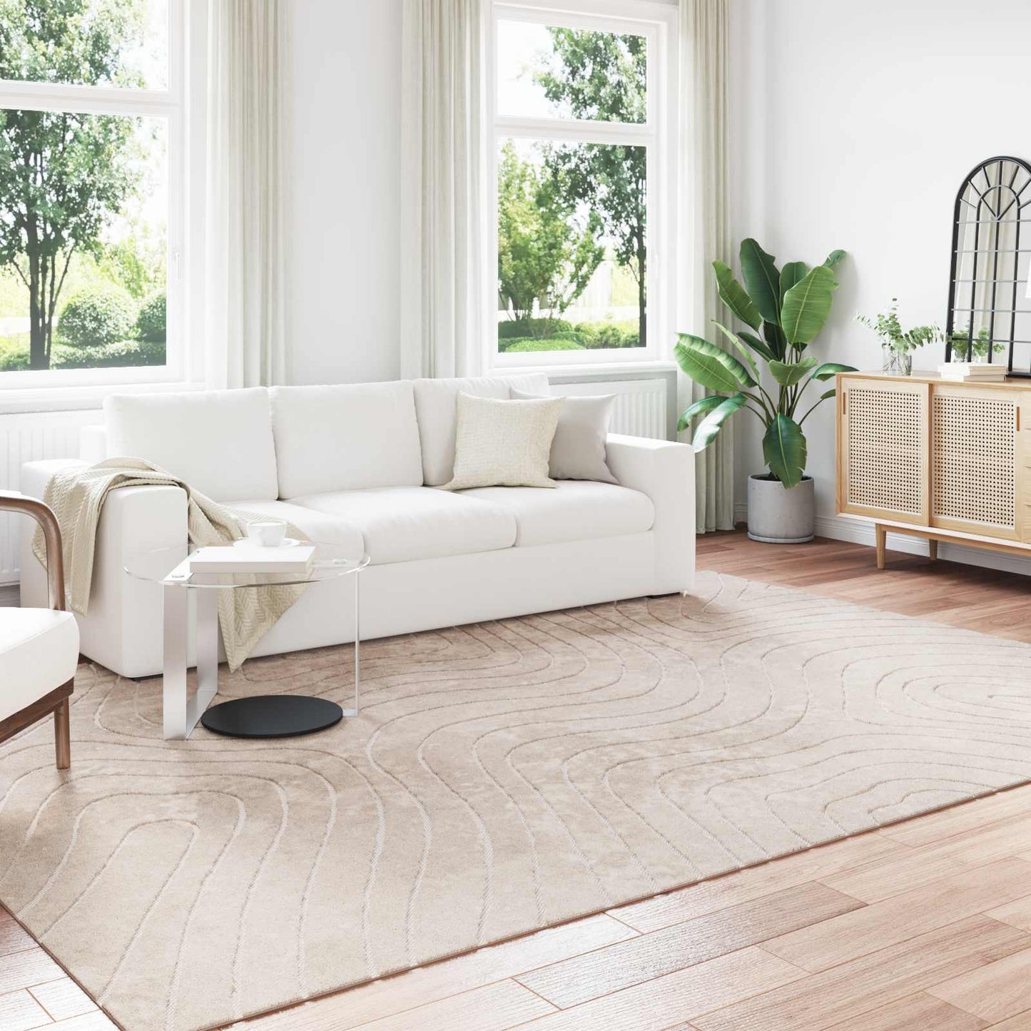 Vloerkleden Rechthoekig HUARTE Beige 280 x 200 cm Polyester