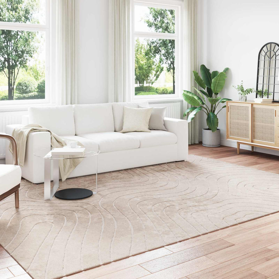 Vloerkleden Rechthoekig HUARTE Beige 280 x 200 cm Polyester