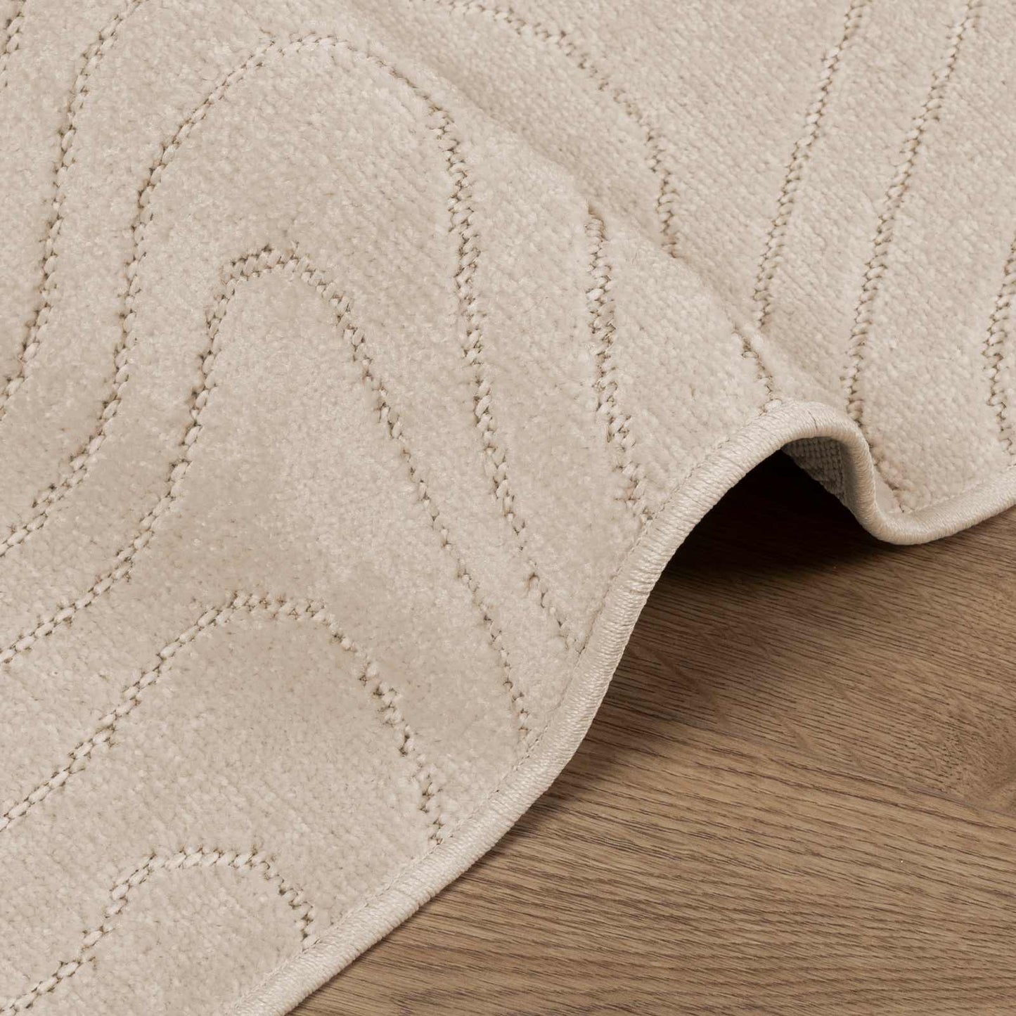 Vloerkleden Vierkant HUARTE Beige 120 x 120 cm Polyester