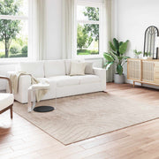 Vloerkleed vierkant 240x240 cm polyester beige