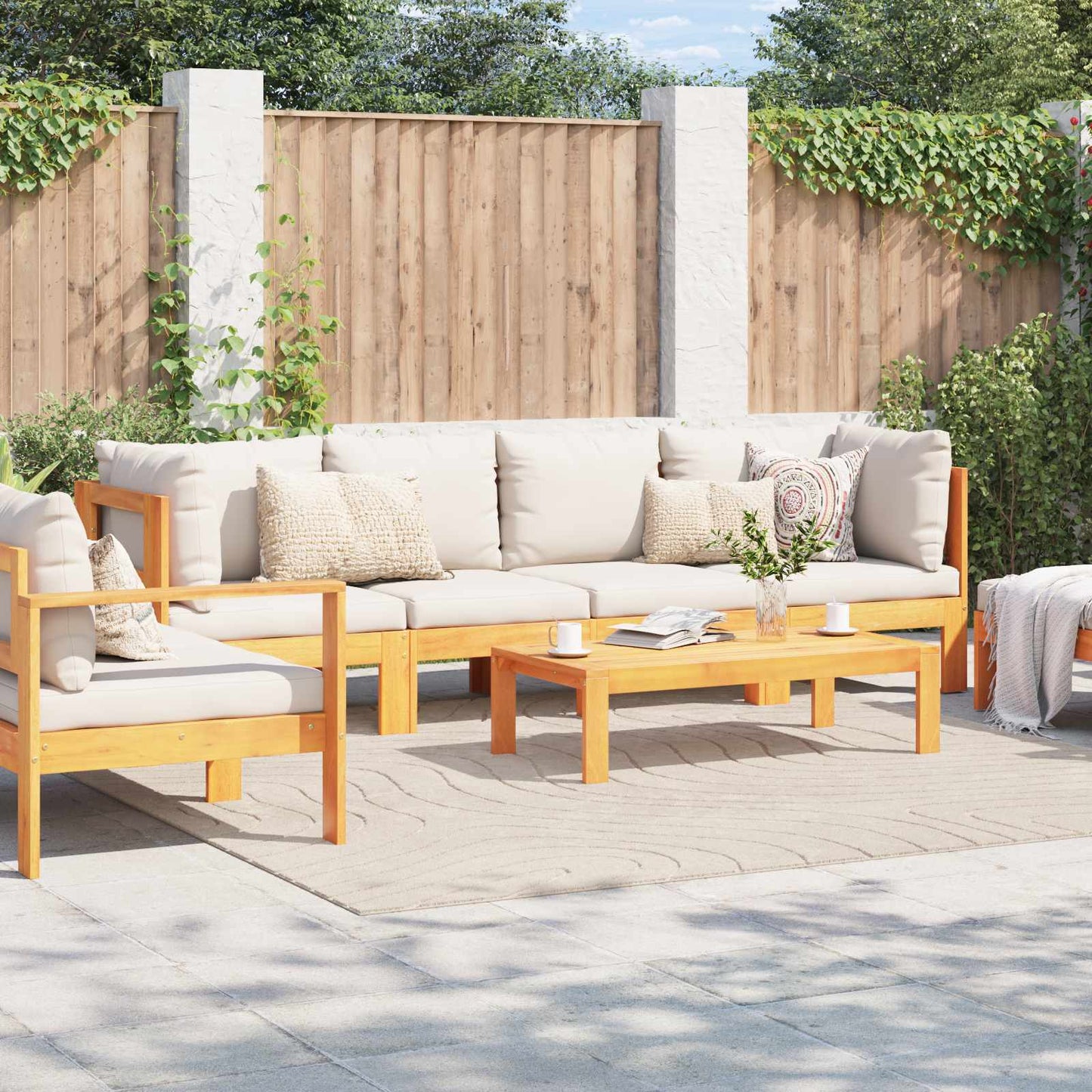 Vloerkleden Vierkant HUARTE Beige 240 x 240 cm Polyester