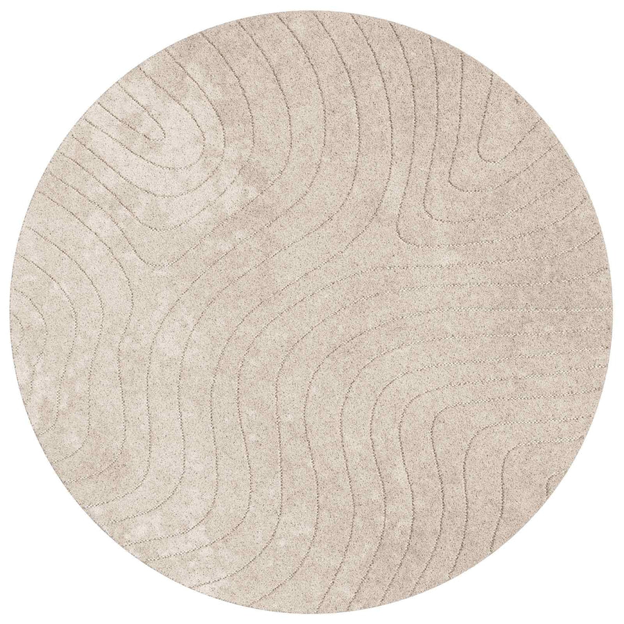 Vloerkleden Rond HUARTE Beige Ø 120 CM Polyester