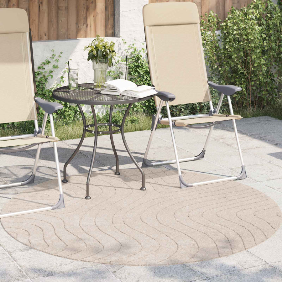 Vloerkleden Rond HUARTE Beige Ø 160 CM Polyester