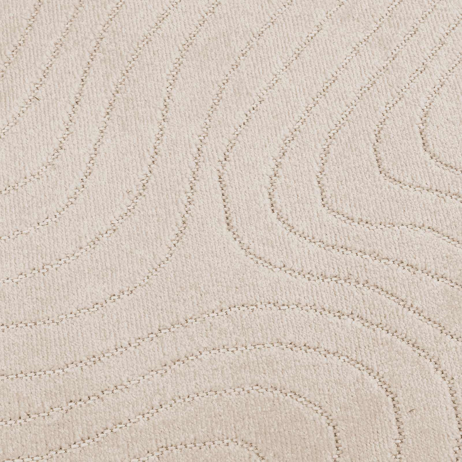 Vloerkleden Rond HUARTE Beige Ø 160 CM Polyester