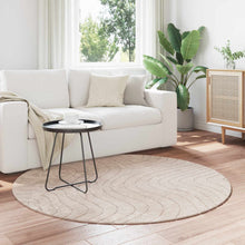 Vloerkleden Rond HUARTE Beige Ø 200 CM Polyester