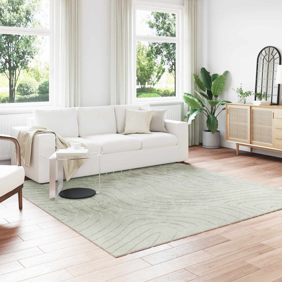 Vloerkleden Vierkant HUARTE Groen 240 x 240 cm Polyester