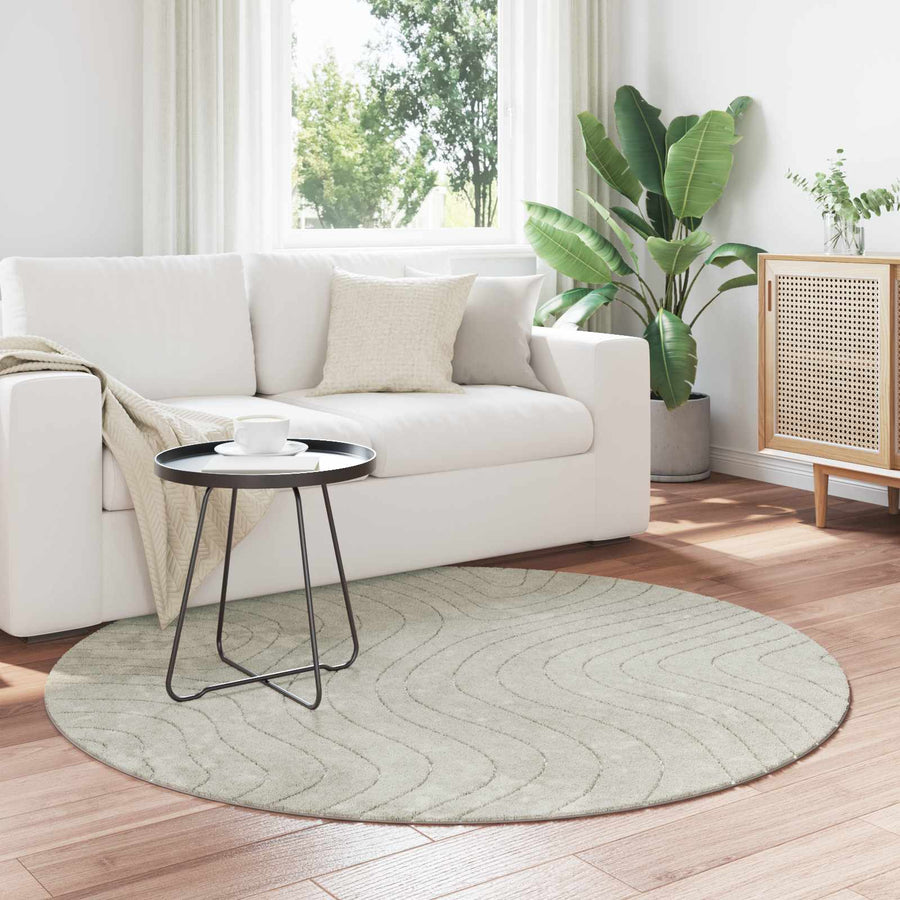 Vloerkleden Rond HUARTE Groen Ø 200 CM Polyester